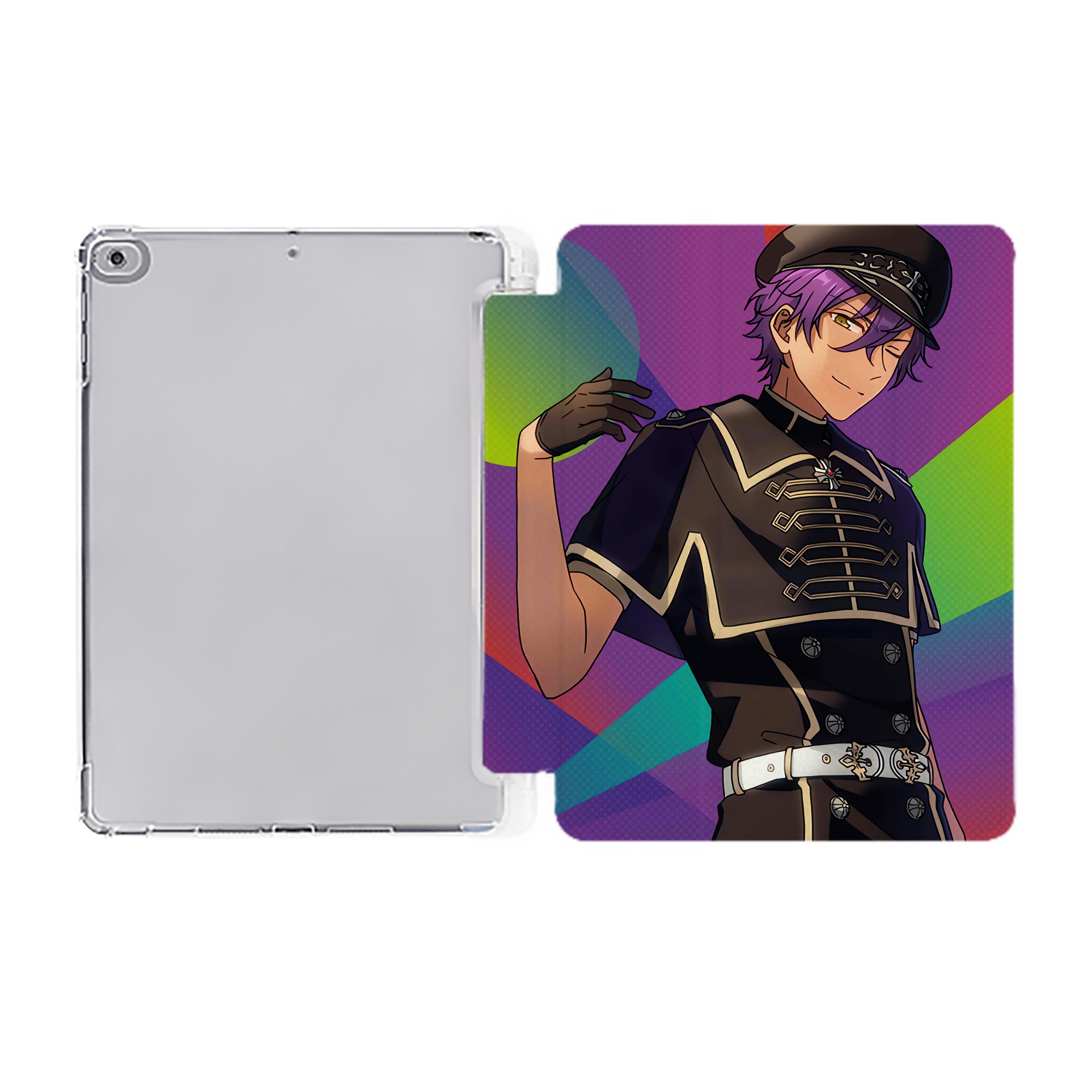 （画像用） あんさんぶるスターズ! Ensemble Stars IPad ケース ペン収納付き 三つ折りスタンド PUレザー×シリコン 対応機種9.5/10.5/10.9インチ